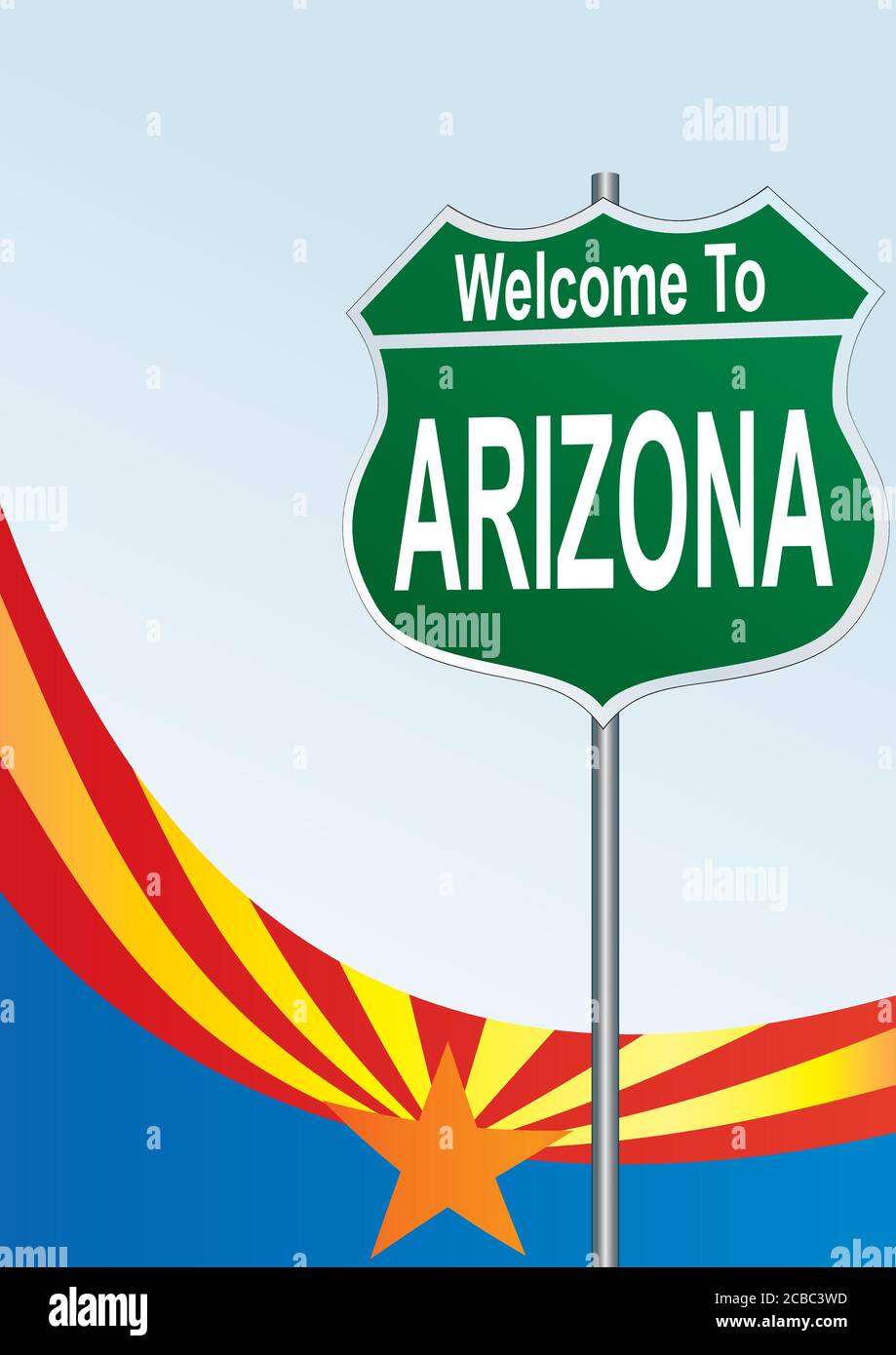 Straßenschild Willkommen in Arizona Stock Vektor