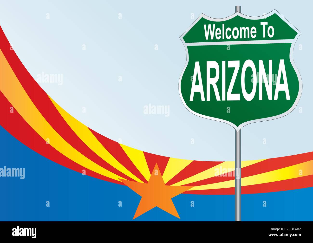 Straßenschild Willkommen in Arizona Stock Vektor