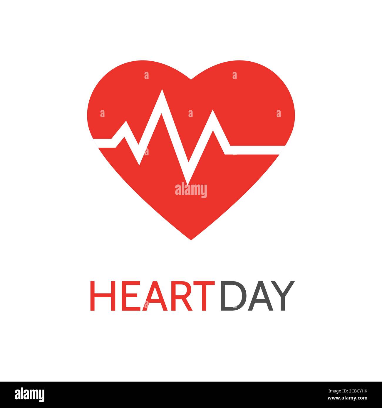 Heartbeat-Symbol im flachen Stil für medizinische Apps und Websites. Impulssymbol. Herzrhythmus. World Heart Tageskarte. Medizinischer Test. Gesundheitskonzept. Vektor Stock Vektor