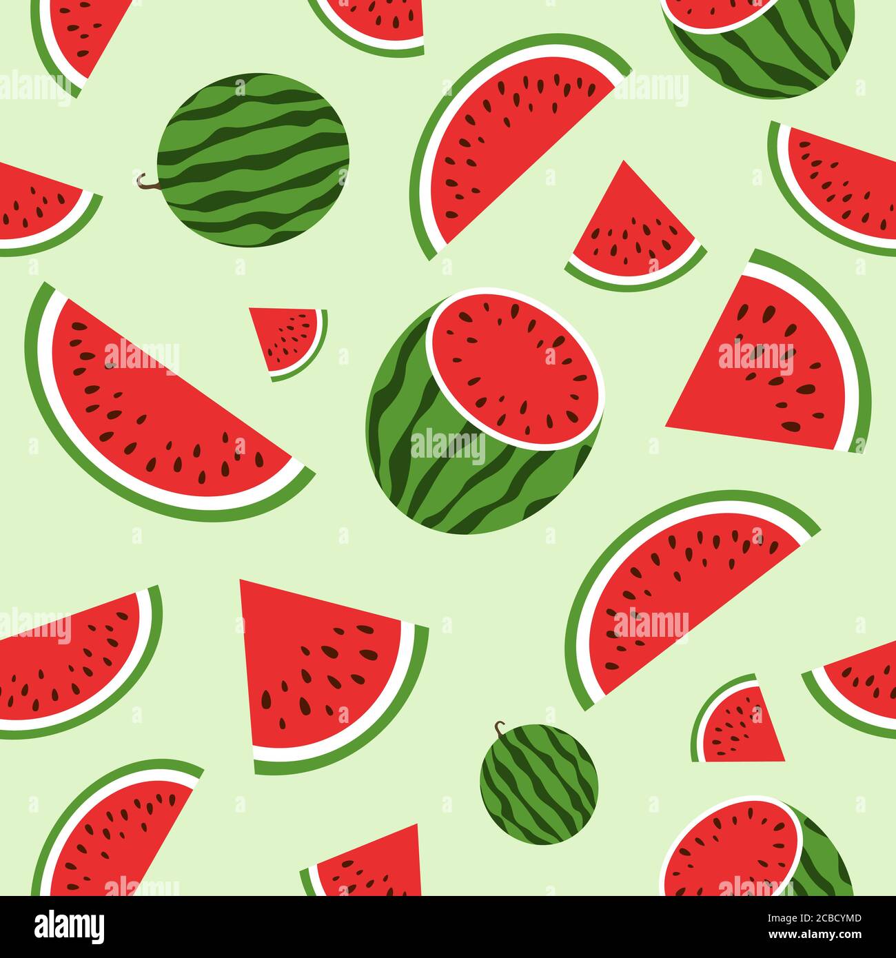 Rote Wassermelone. Nahtloses Muster. Sommerhintergrund. Natürliche Nahrungsvektoren Stock Vektor