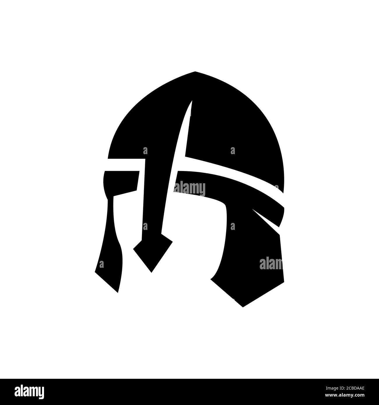 Krieger Helm Logo Design. ritter Maske Symbol Vektor Illustration Stock Vektor