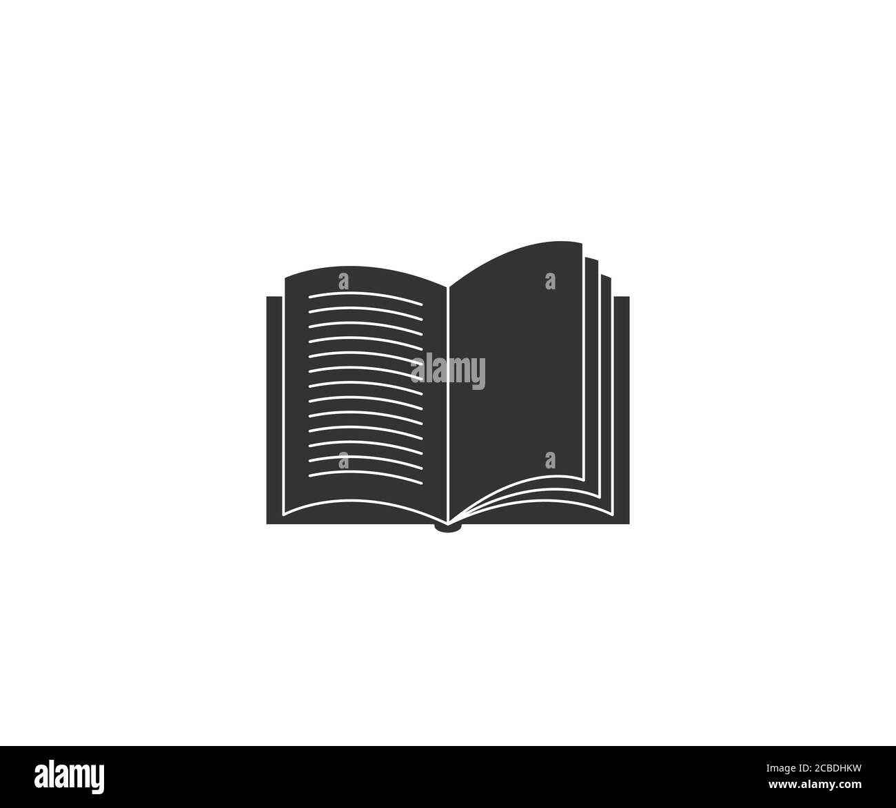 Symbol „Buch“, „Bildung“, „Buch öffnen“. Vektorgrafik. Stock Vektor