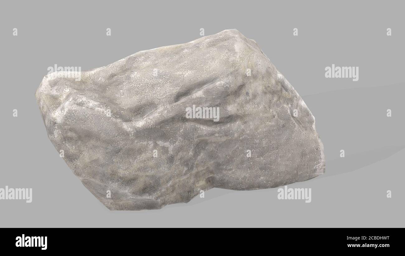 3d-Rendering Stein auf weißem Hintergrund Stockfoto