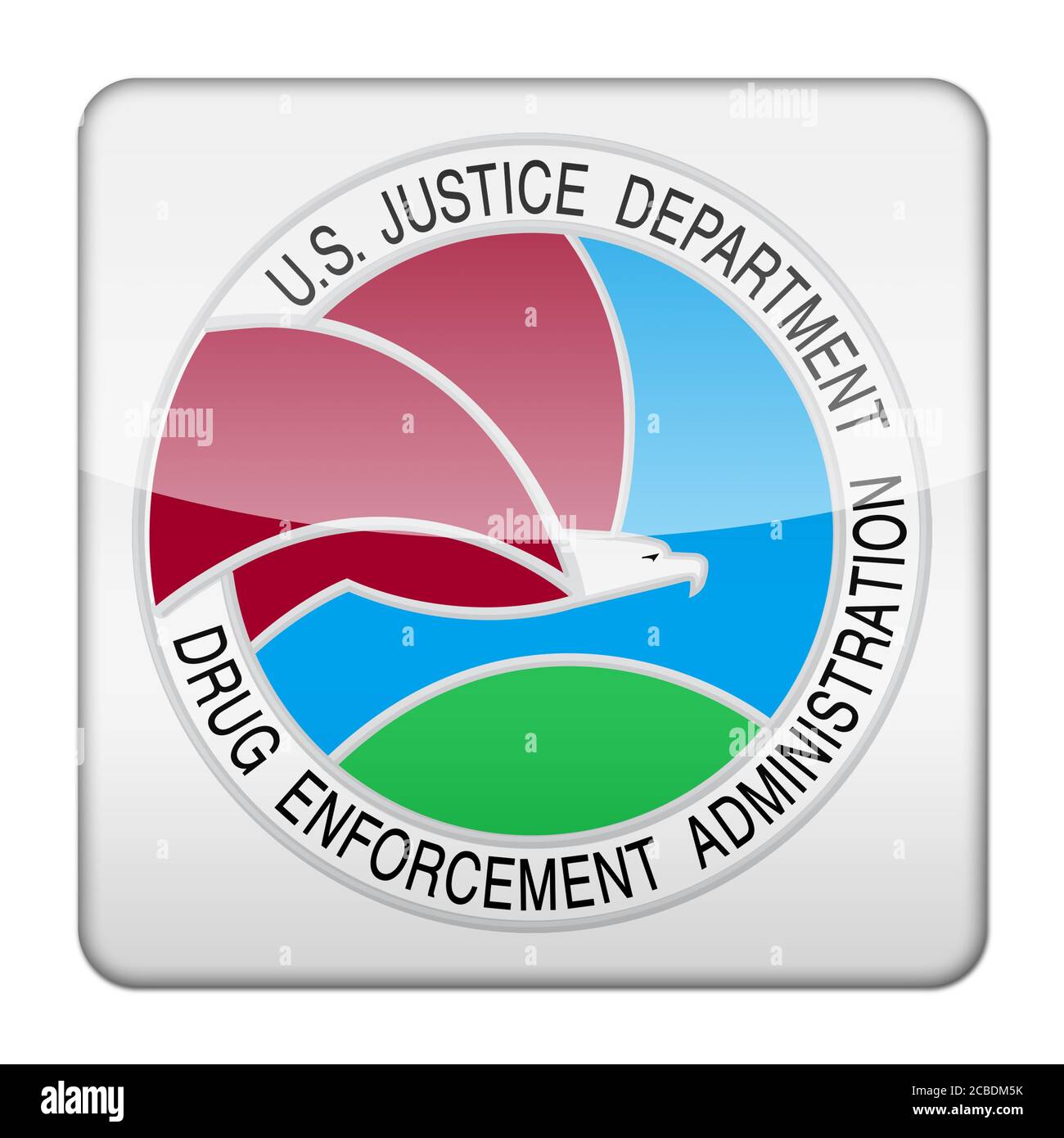 Drug Enforcement Administration Logo Symbolschaltfläche isolierte app Stockfoto