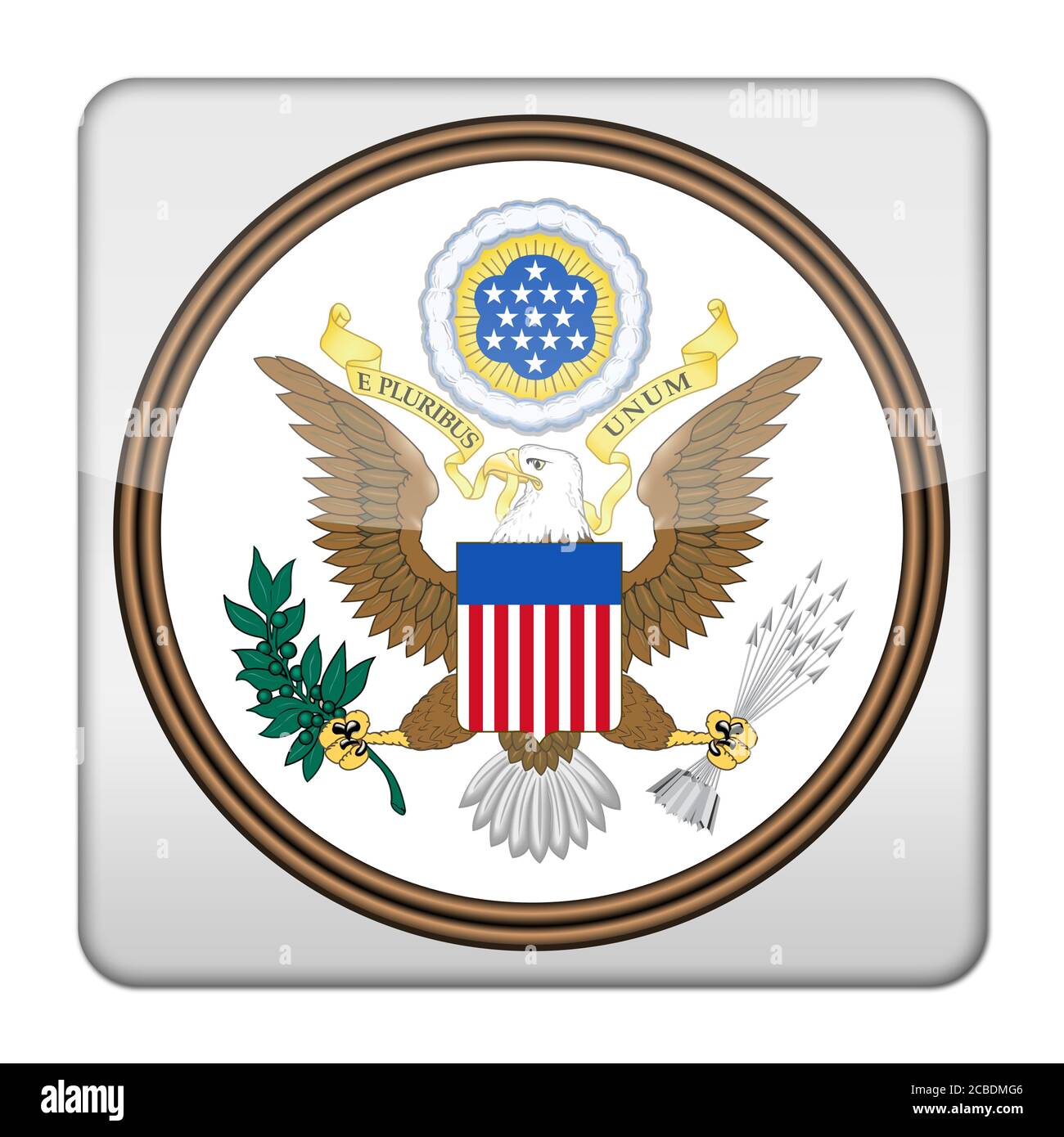 Große Siegel der Vereinigten Staaten von Amerika Logo Symbol Zeichen Stockfoto