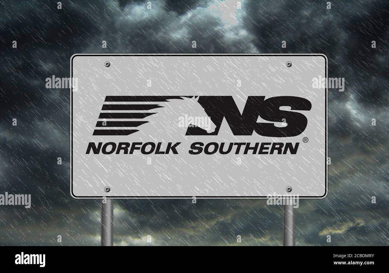 Norfolk Southern Railway Logo-Schild Stockfoto