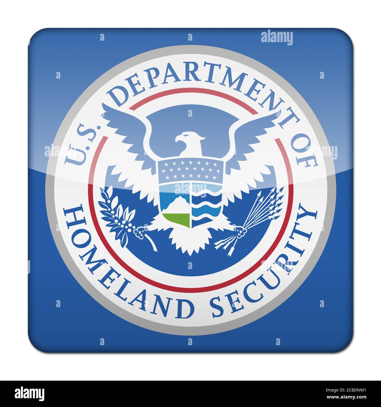 United States Department of Homeland Security Logo Symbolschaltfläche isolierte app Stockfoto