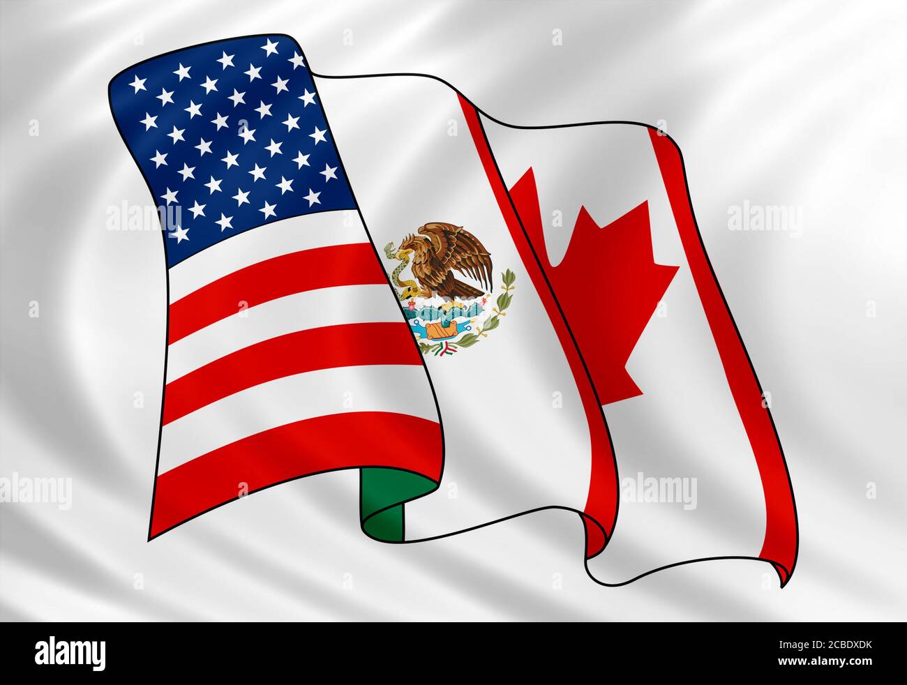 Nordamerikanische Freihandelszone NAFTA Flagge Stockfoto