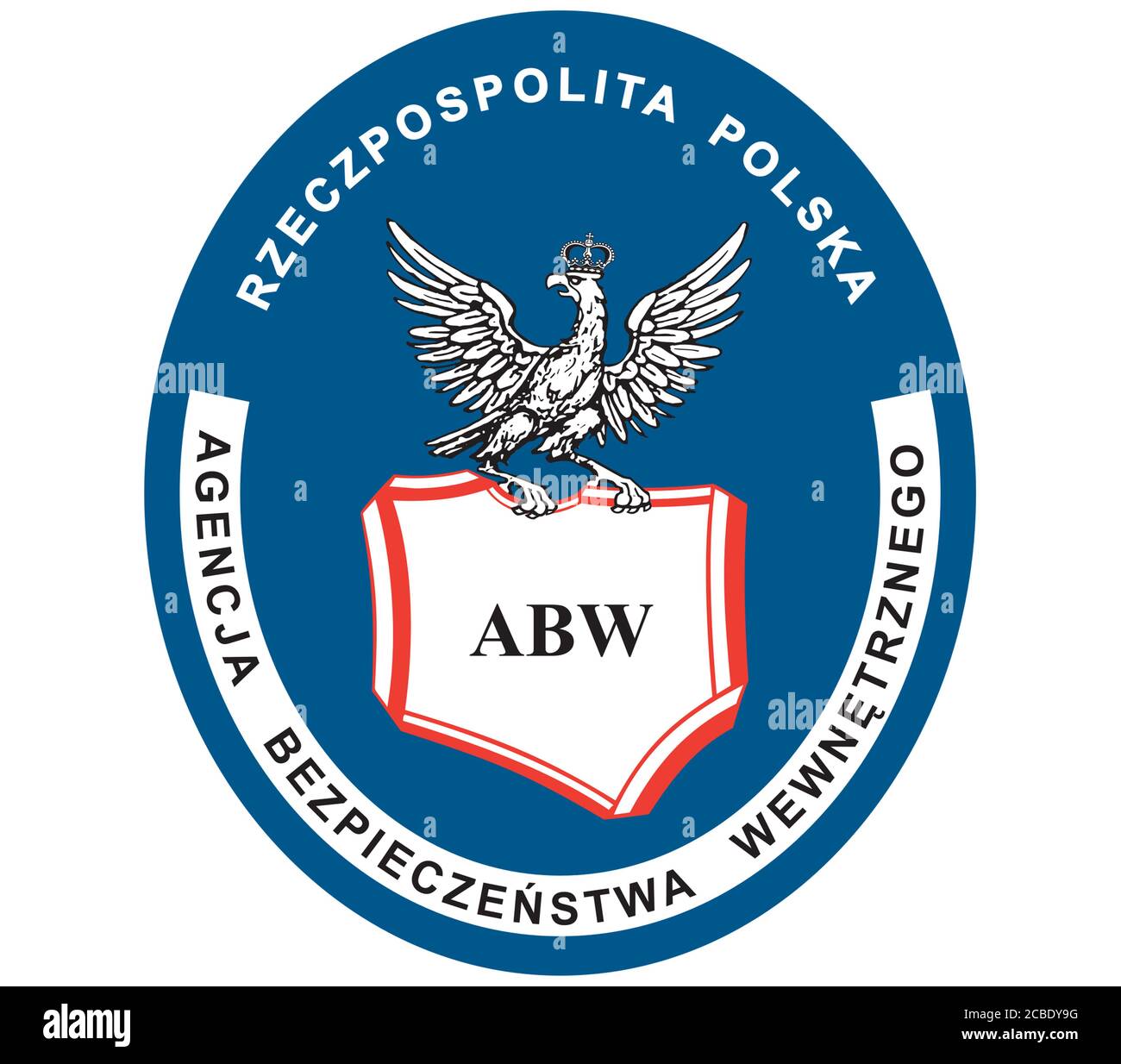 Polnische Agentur für Innere Sicherheit - ABW logo Icon Stockfoto