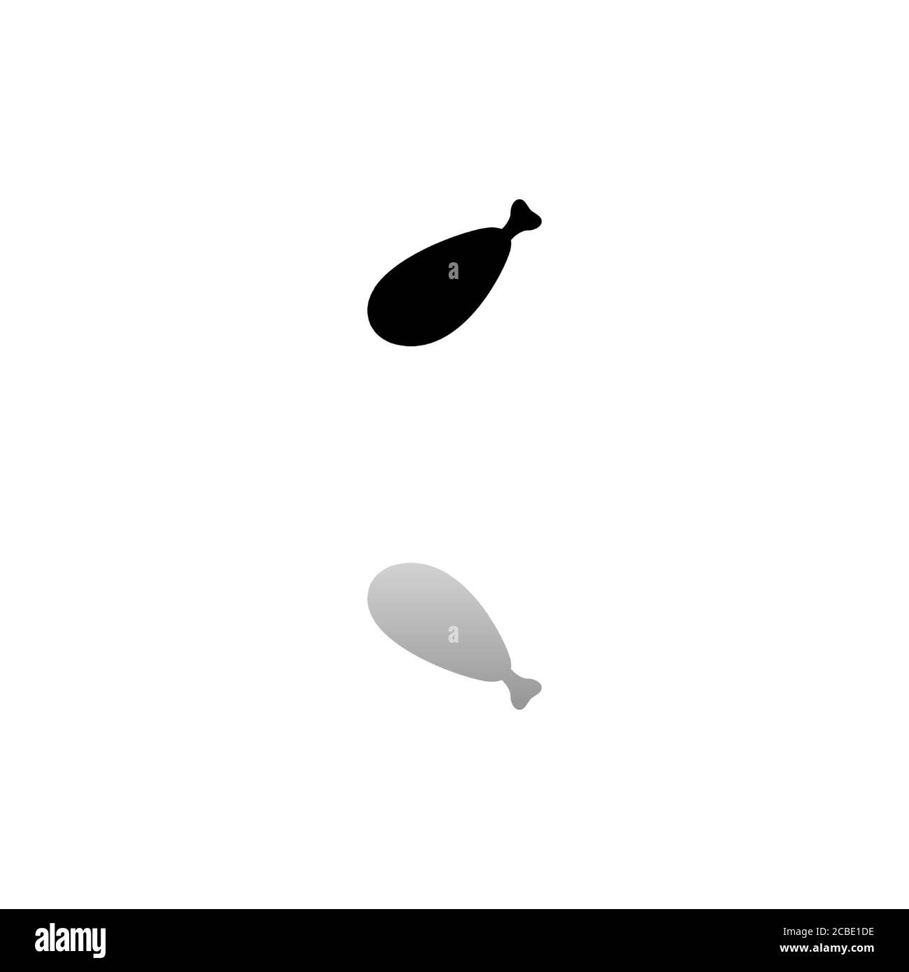 Fleischkeule. Schwarzes Symbol auf weißem Hintergrund. Einfache Illustration. Symbol Für Flachen Vektor. Spiegelungsschatten. Kann in Logo, Web, Mobile und UI U verwendet werden Stock Vektor