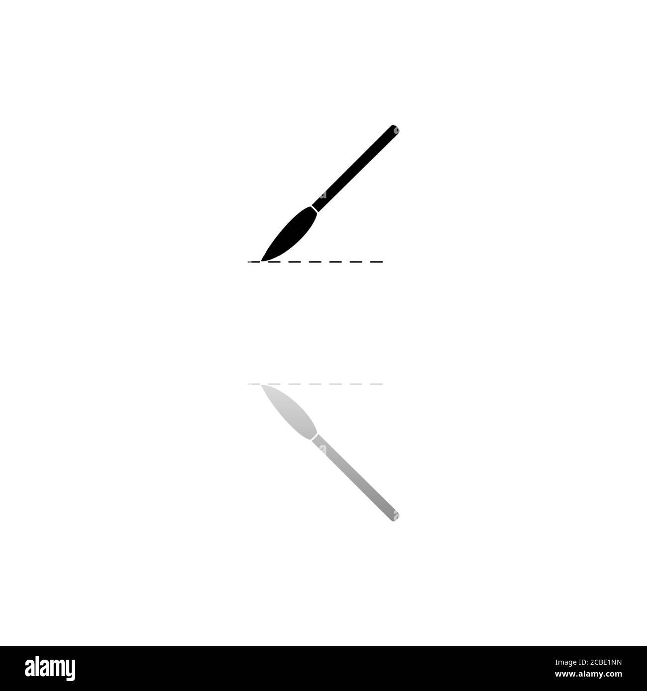 Inzisionsoperation. Schwarzes Symbol auf weißem Hintergrund. Einfache Illustration. Symbol Für Flachen Vektor. Spiegelungsschatten. Kann in Logo, Web, mobile verwendet werden Stock Vektor