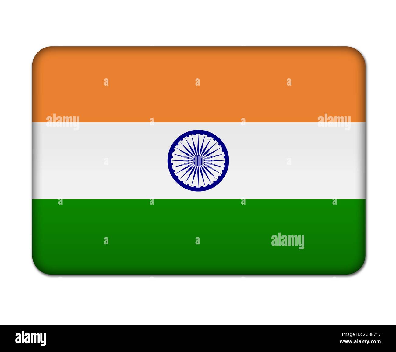 Symbol für die Schaltfläche „Indien-Flagge“ Stockfoto