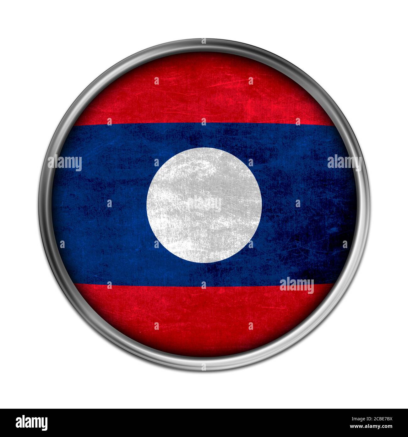 Schaltfläche „Laos Flag“ Stockfoto