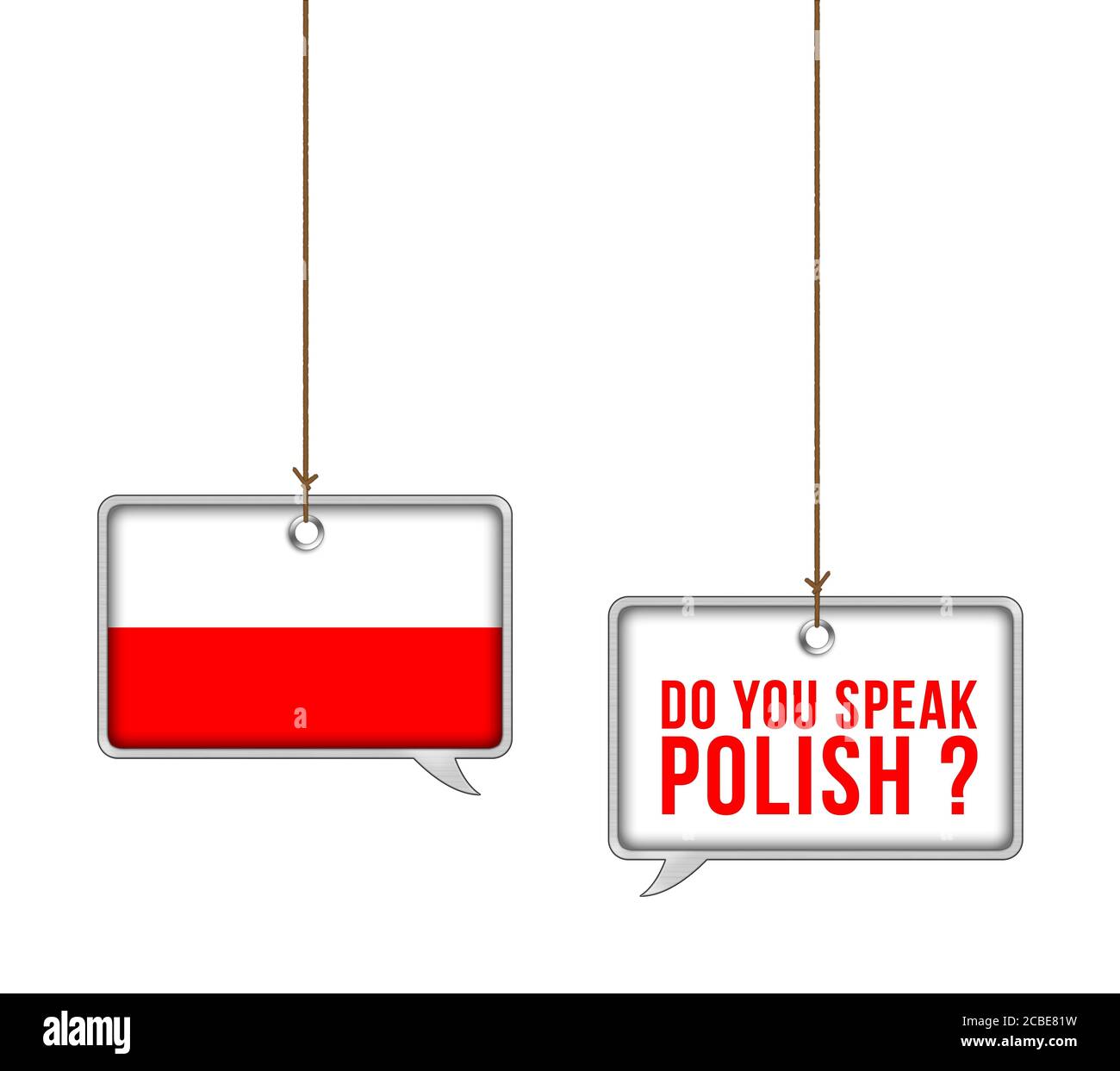 Polnisch lernen - Illustrationskonzept Stockfoto