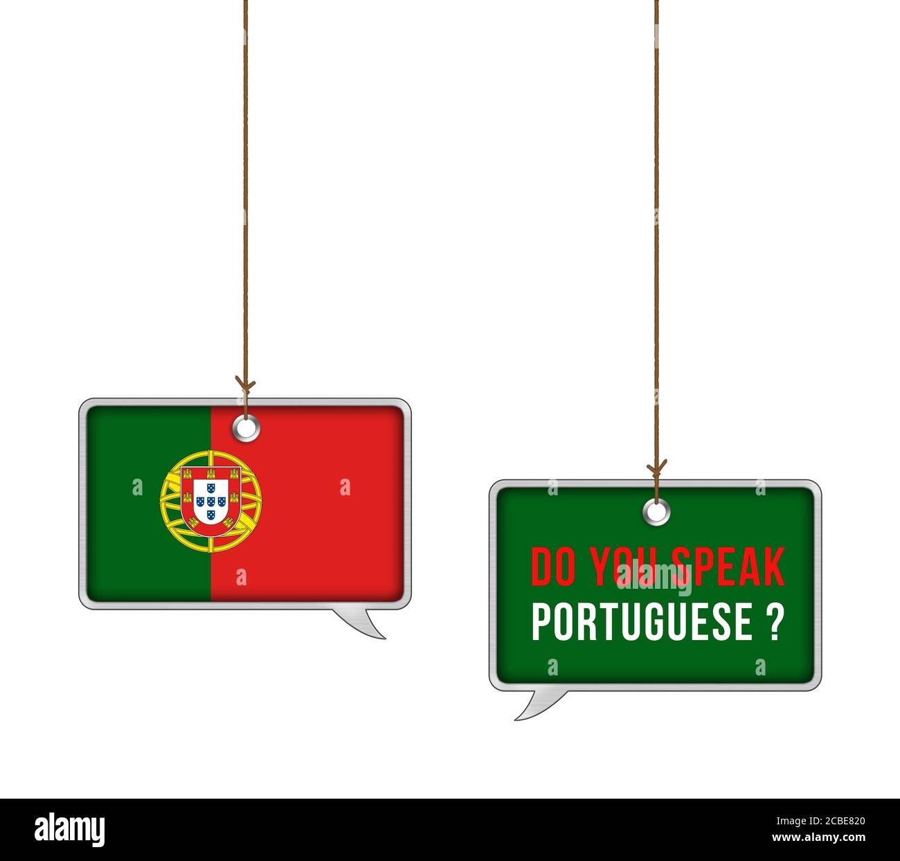 Portugiesisch lernen - Illustrationskonzept Stockfoto
