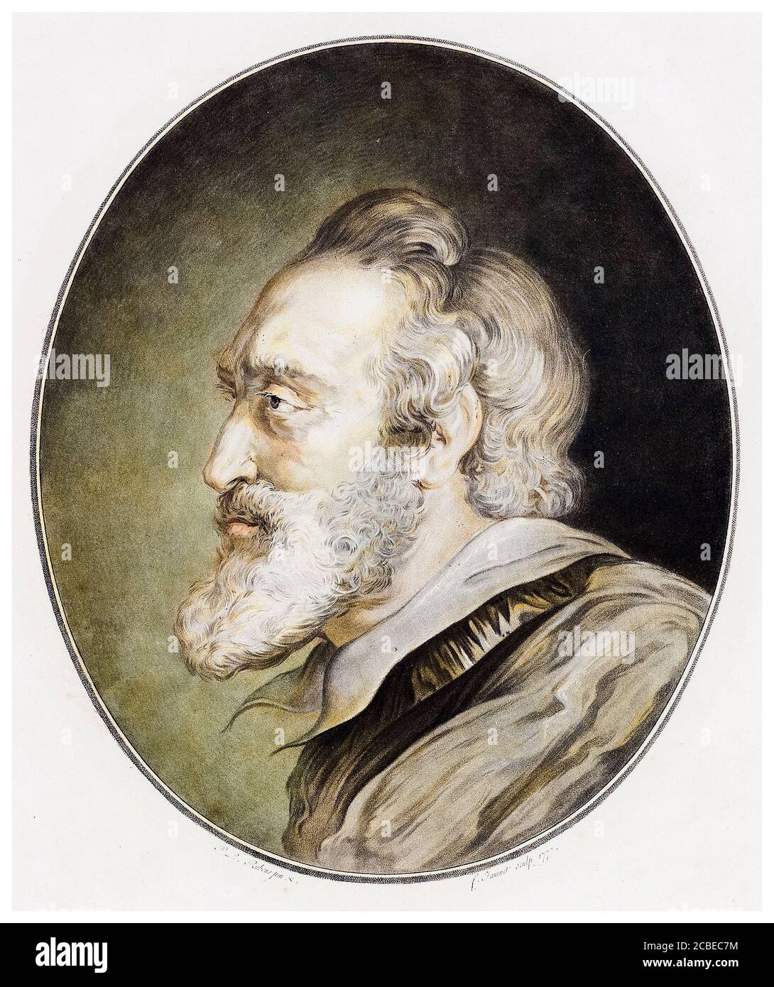 König Heinrich IV. Von Frankreich (1553-1610), auch Heinrich III. Von Navarra, im Profil, Porträtmalerei von Jean Francois Janinet, vor 1814 Stockfoto