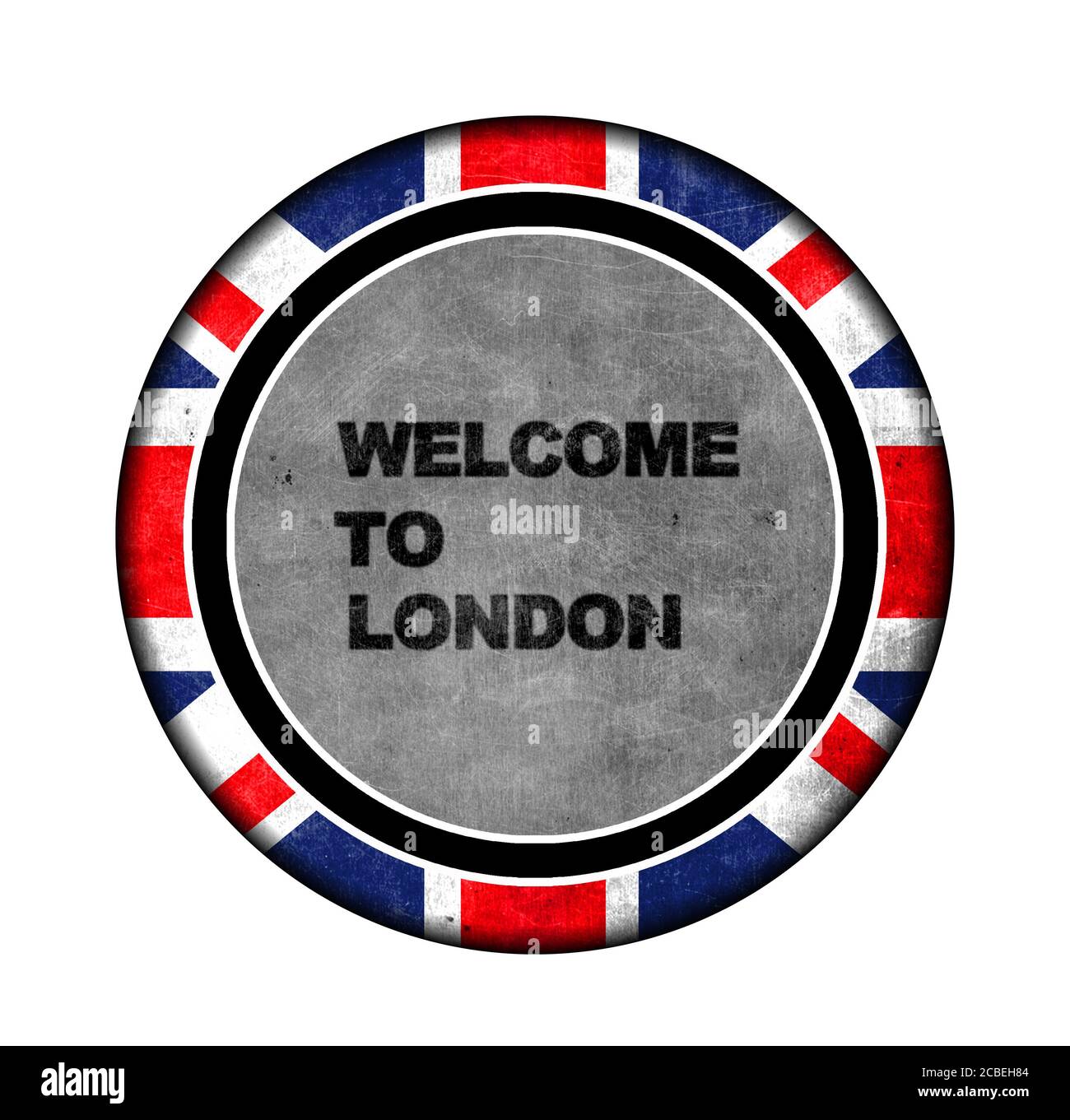 Willkommen bei London Stockfoto