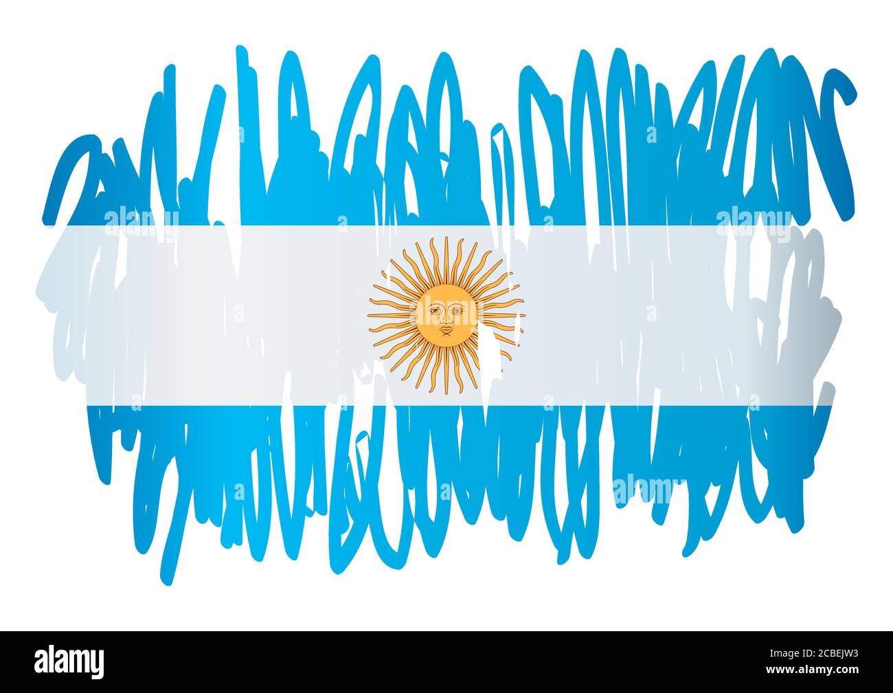 Flagge Argentiniens, Argentinische Republik. Vorlage für Award Design, ein offizielles Dokument mit der Flagge von Argentinien und andere Verwendungen. Stock Vektor