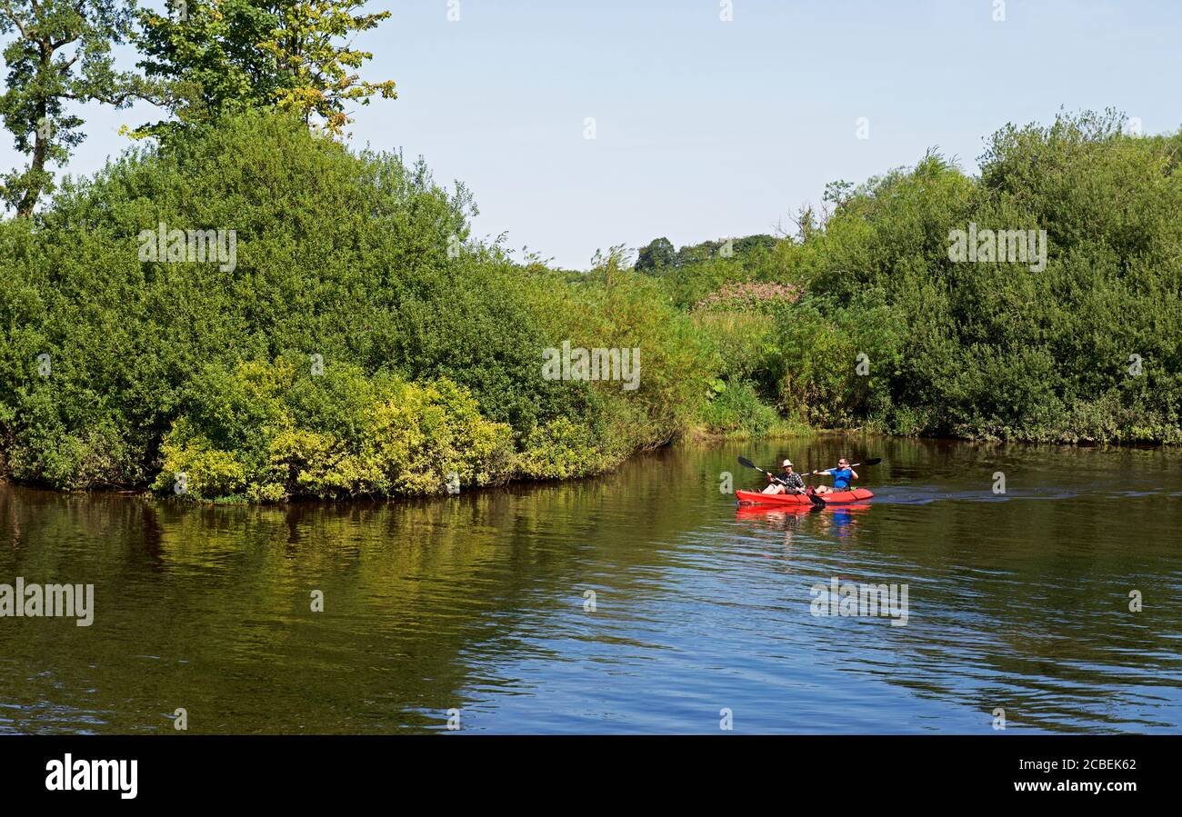Kanu auf dem Fluss Ouse in Bishopthorpe, North Yorkshire, England Stockfoto