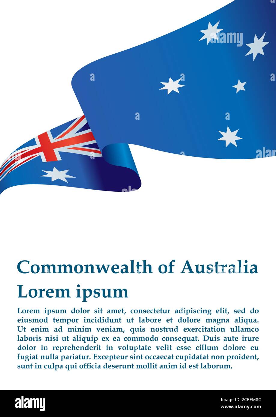 Flagge Australiens, Commonwealth of Australia. Vorlage für Award Design, ein offizielles Dokument mit der Flagge von Australien und andere Verwendungen. Stock Vektor