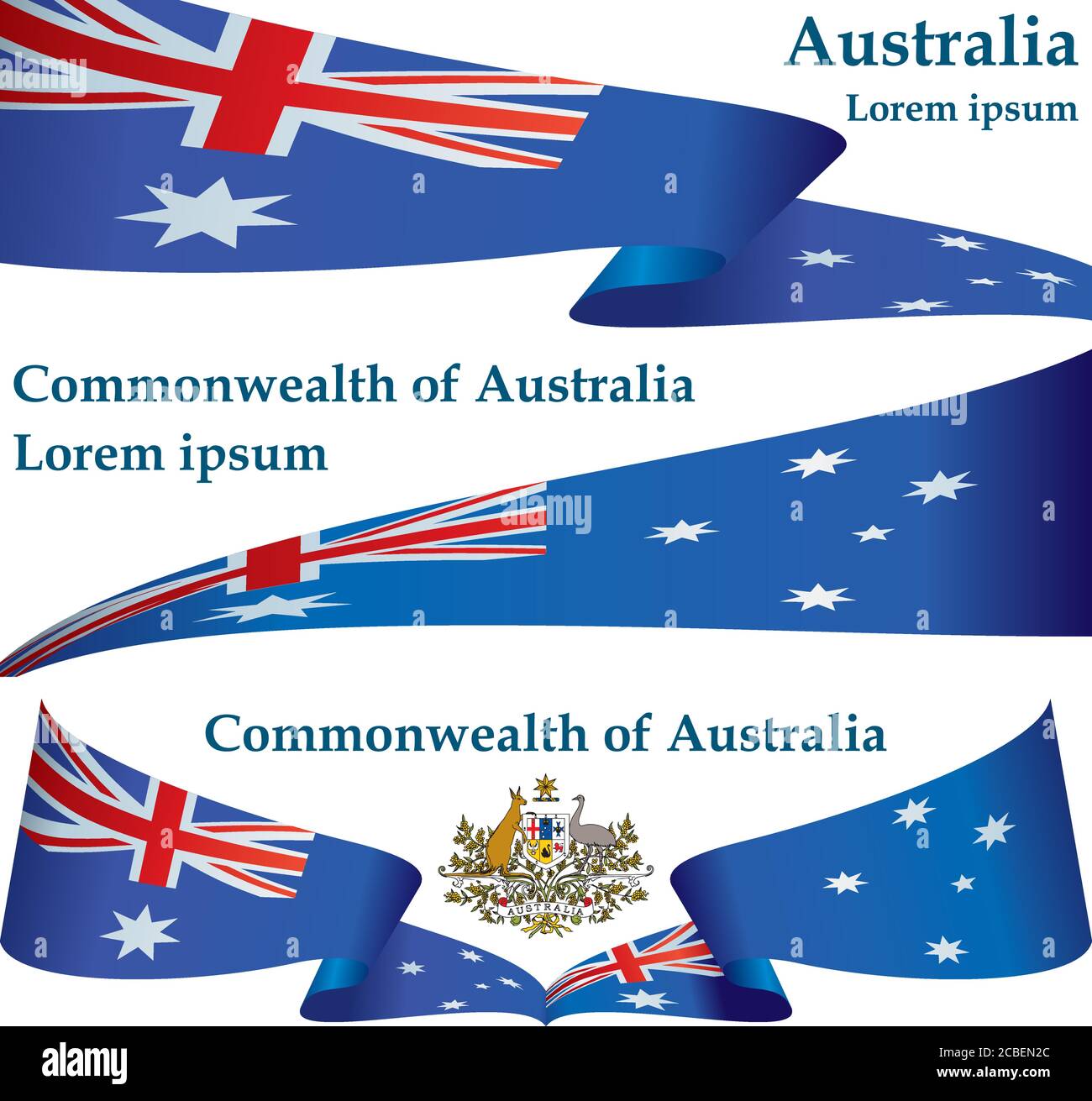 Flagge Australiens, Commonwealth of Australia. Vorlage für Award Design, ein offizielles Dokument mit der Flagge von Australien und andere Verwendungen. Stock Vektor