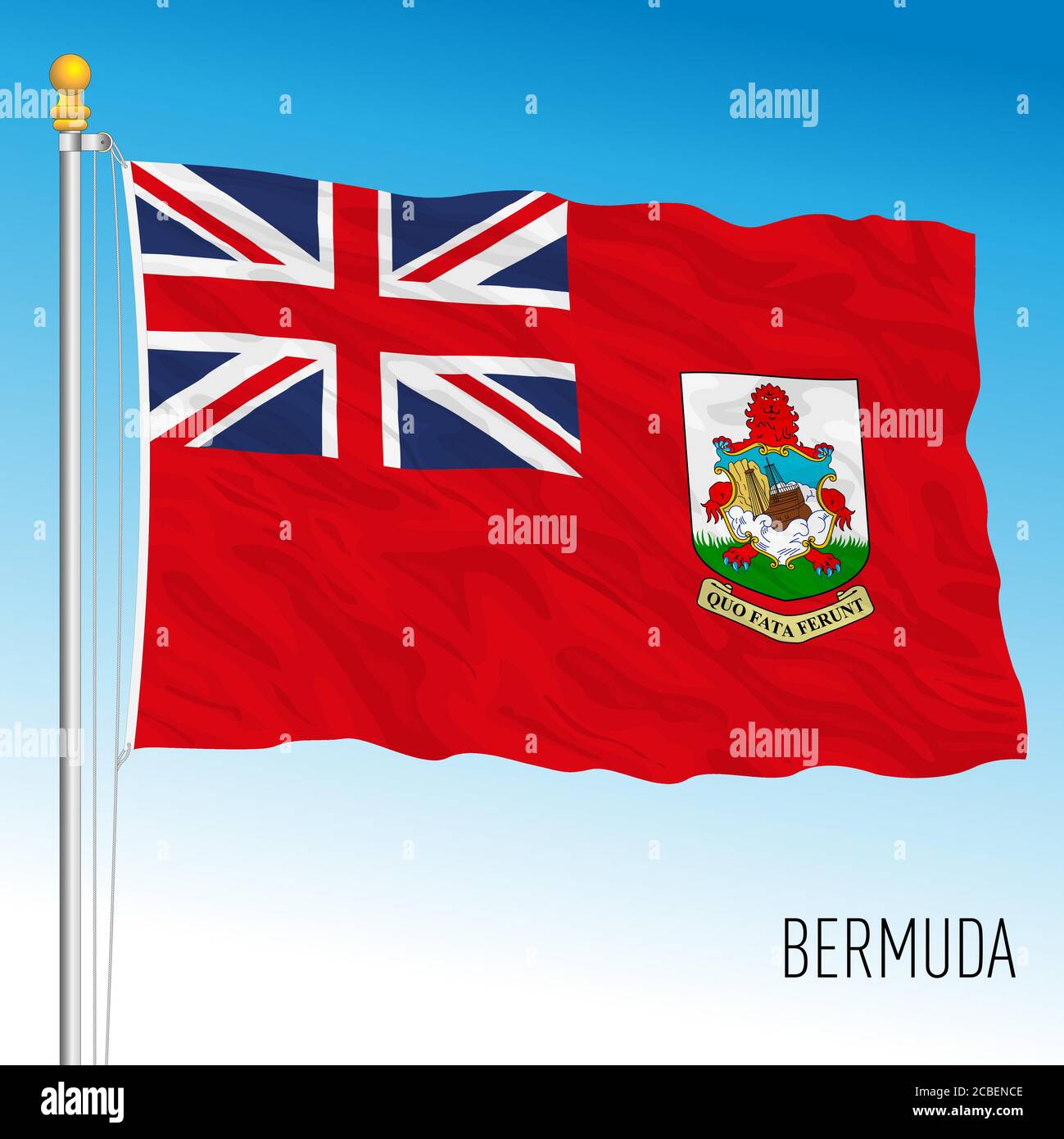 Bermuda-Inseln offizielle Nationalflagge, mittelamerika, Vektorgrafik Stock Vektor