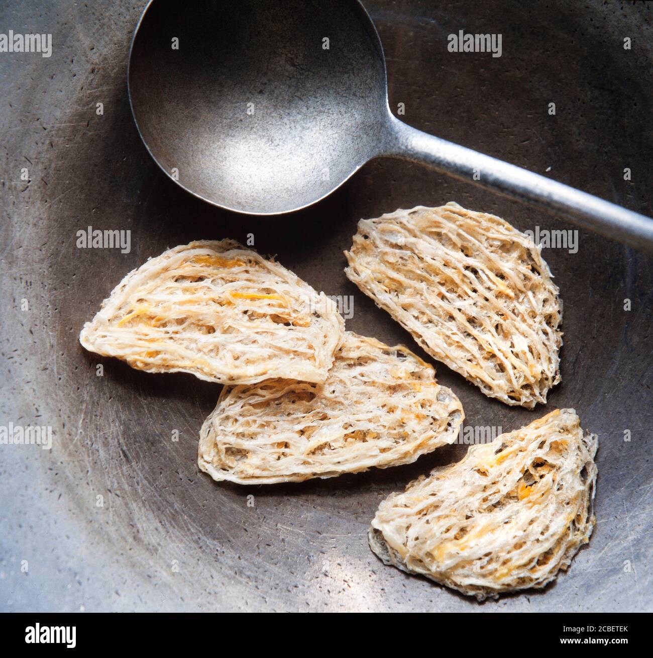 Getrocknete Mauersegler Vogelnester in chinesischen Vögeln Nest Suppe verwendet. Stockfoto