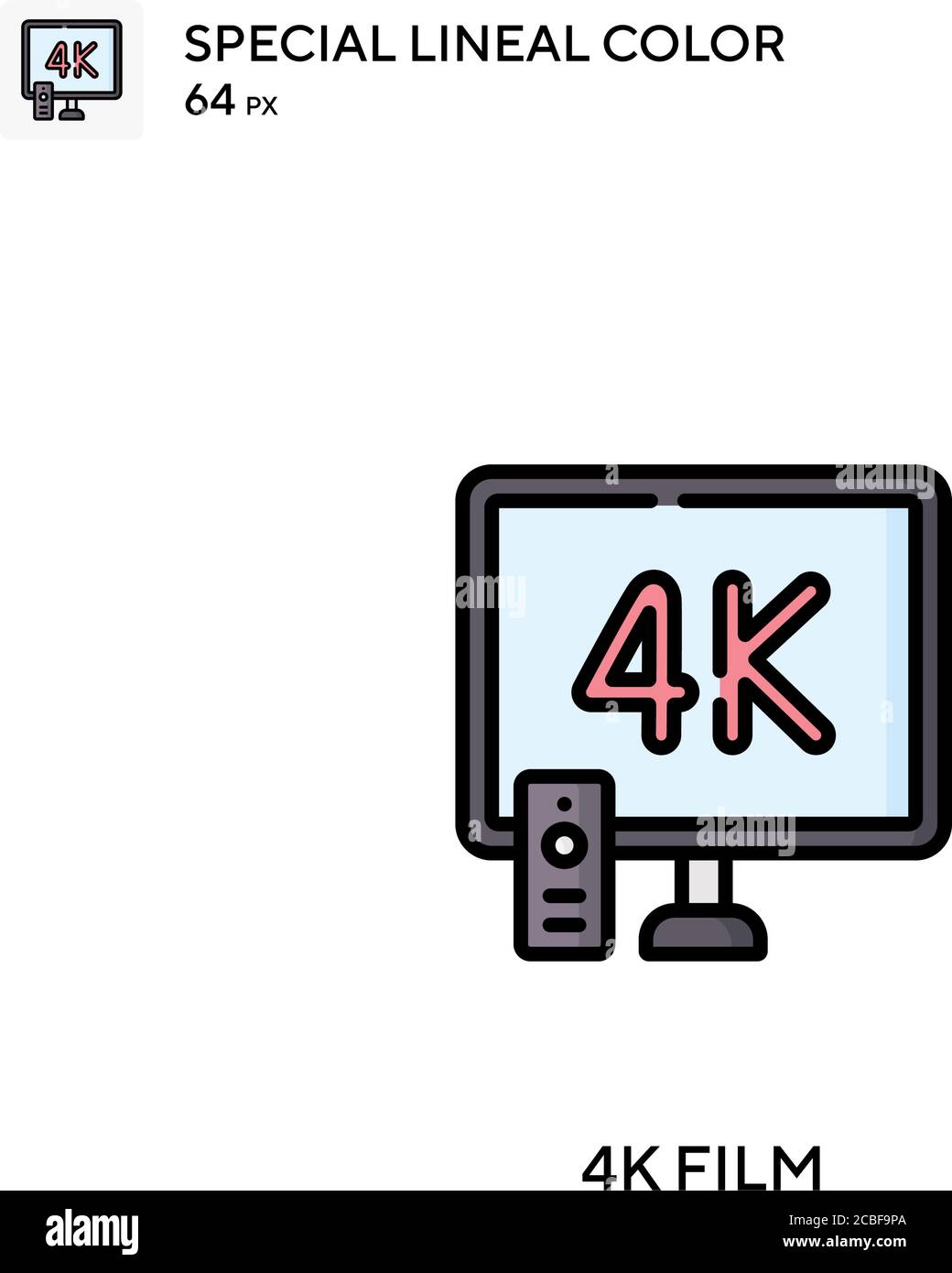 einfaches Vektorsymbol für 4k-Film. 4k-Filmsymbole für Ihr Geschäftsprojekt Stock Vektor