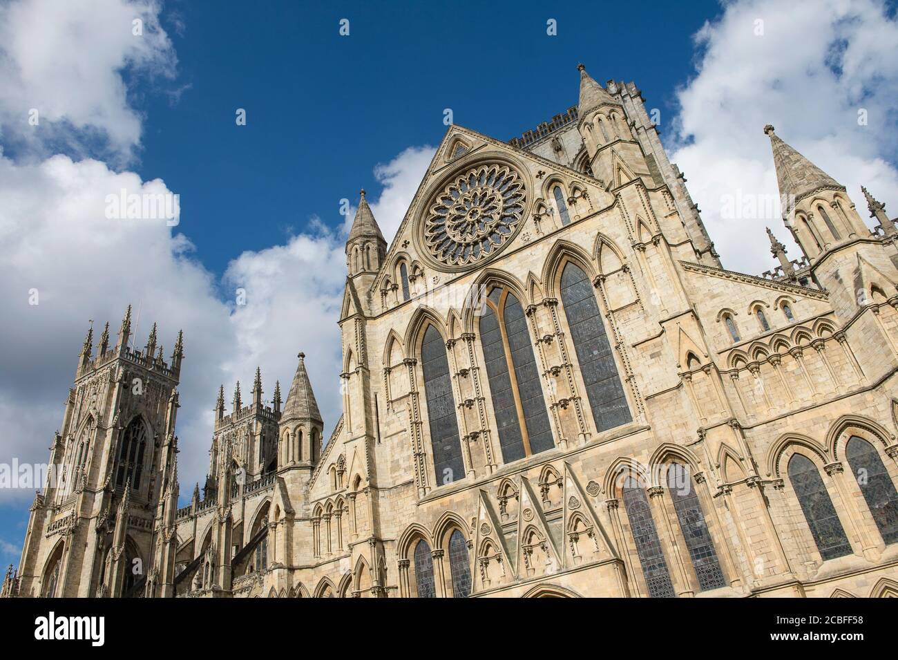 The Rose Window, York Minster in der City of York, Yorkshire, England. Stockfoto