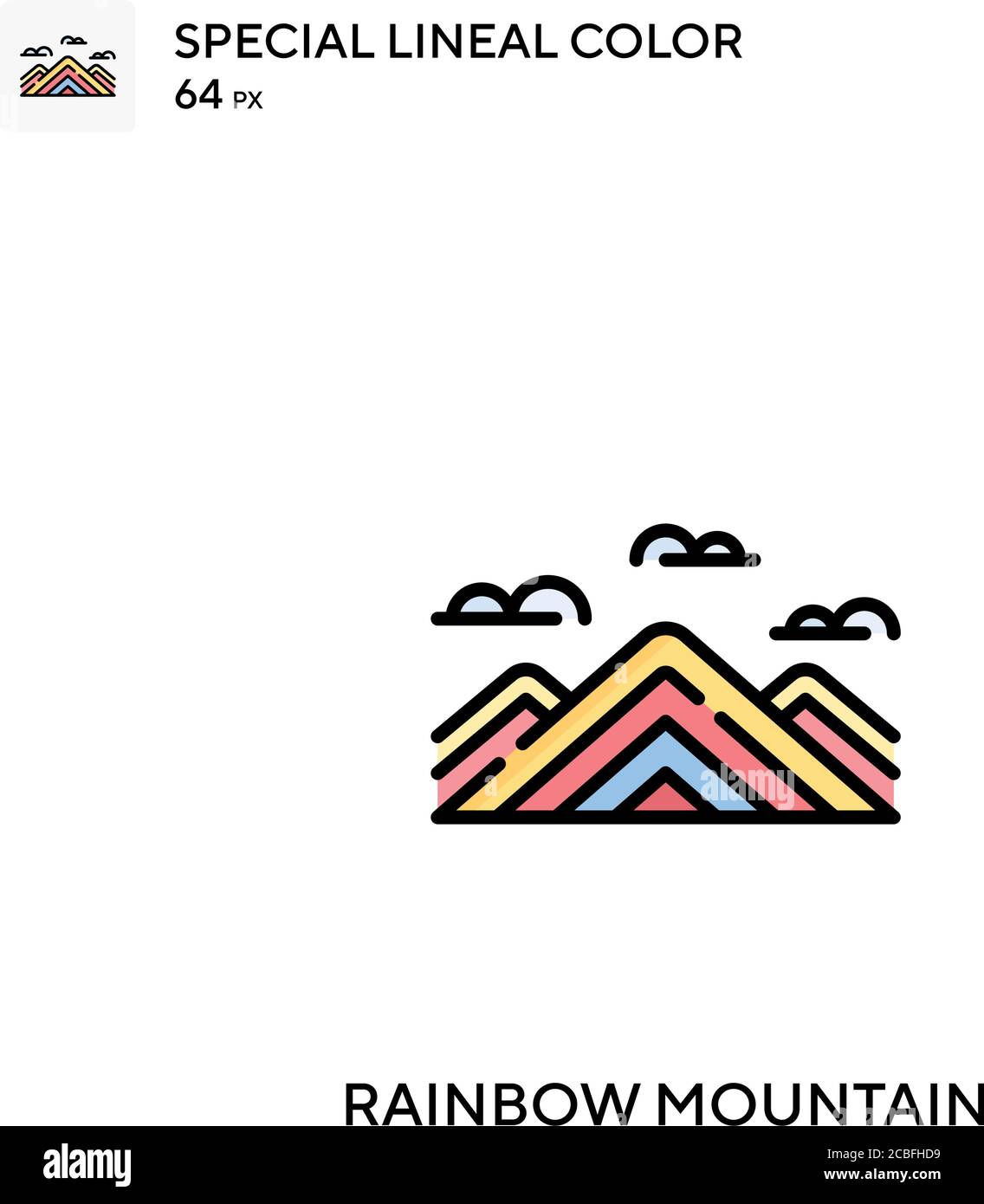 Regenbogen Berg einfache Vektor-Symbol. Rainbow Mountain Icons für Ihr Business-Projekt Stock Vektor