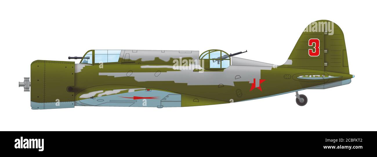 Neman R-10 (Red 3) der 70. OBAE der Marine Aviation der Schwarzmeerflotte, Ende 1941 Stockfoto