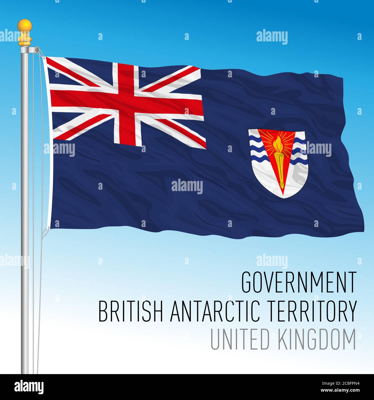 Britische Antarctic Territory Regierungsflagge, Vereinigtes Königreich, Vektorgrafik Stock Vektor