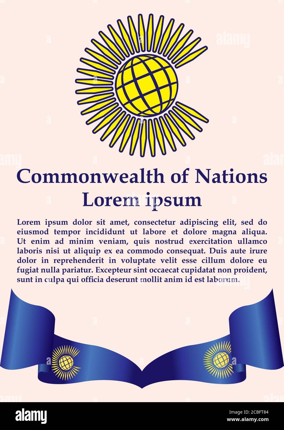 Flagge des Commonwealth of Nations, Commonwealth of Nations, British Commonwealth. Helle, farbenfrohe Vektorgrafik Stock Vektor