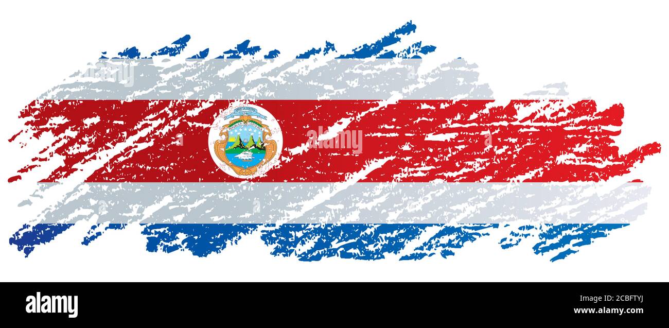 Flagge von Costa Rica, Republik Costa Rica. Vorlage für Award Design, ein offizielles Dokument mit der Flagge von Costa Rica. Stock Vektor