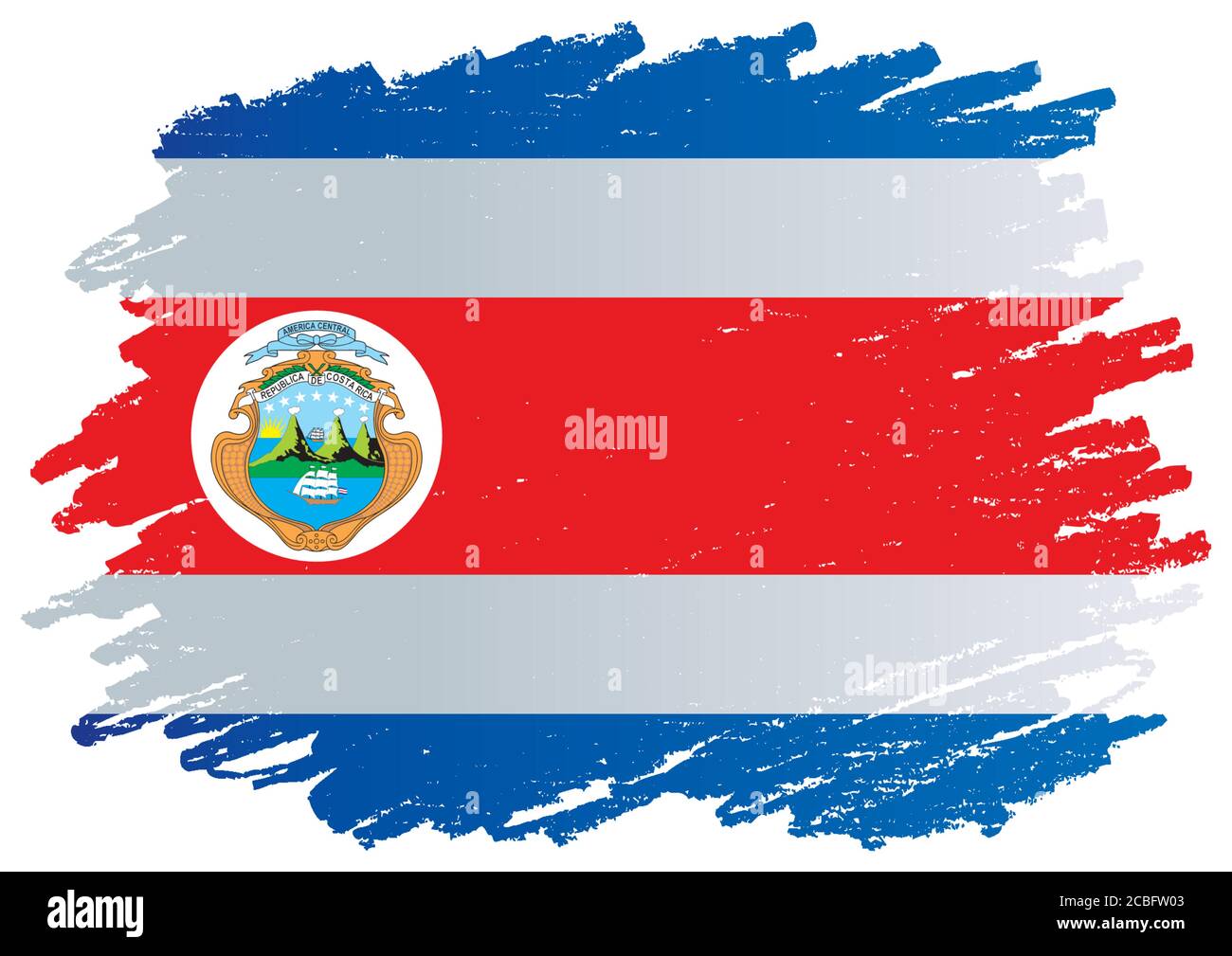 Flagge von Costa Rica, Republik Costa Rica. Vorlage für Award Design, ein offizielles Dokument mit der Flagge von Costa Rica. Stock Vektor