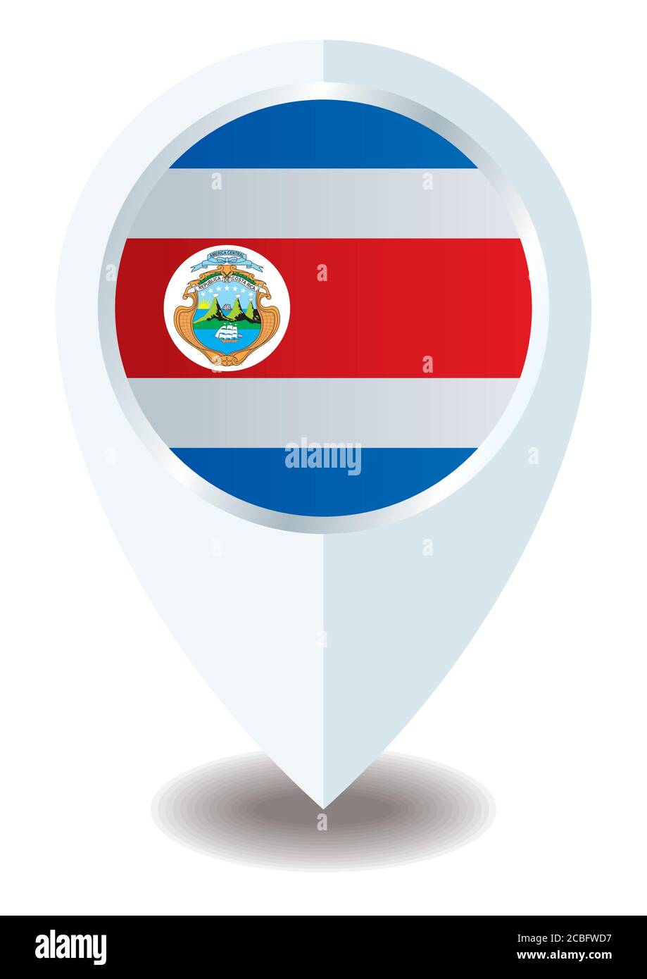 Flagge von Costa Rica, Republik Costa Rica. Vorlage für Award Design, ein offizielles Dokument mit der Flagge von Costa Rica. Stock Vektor