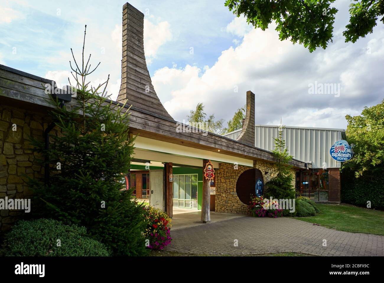 Eintritt zum Gulliver's Adventure Village am Willen Lake, Milton Keynes Stockfoto