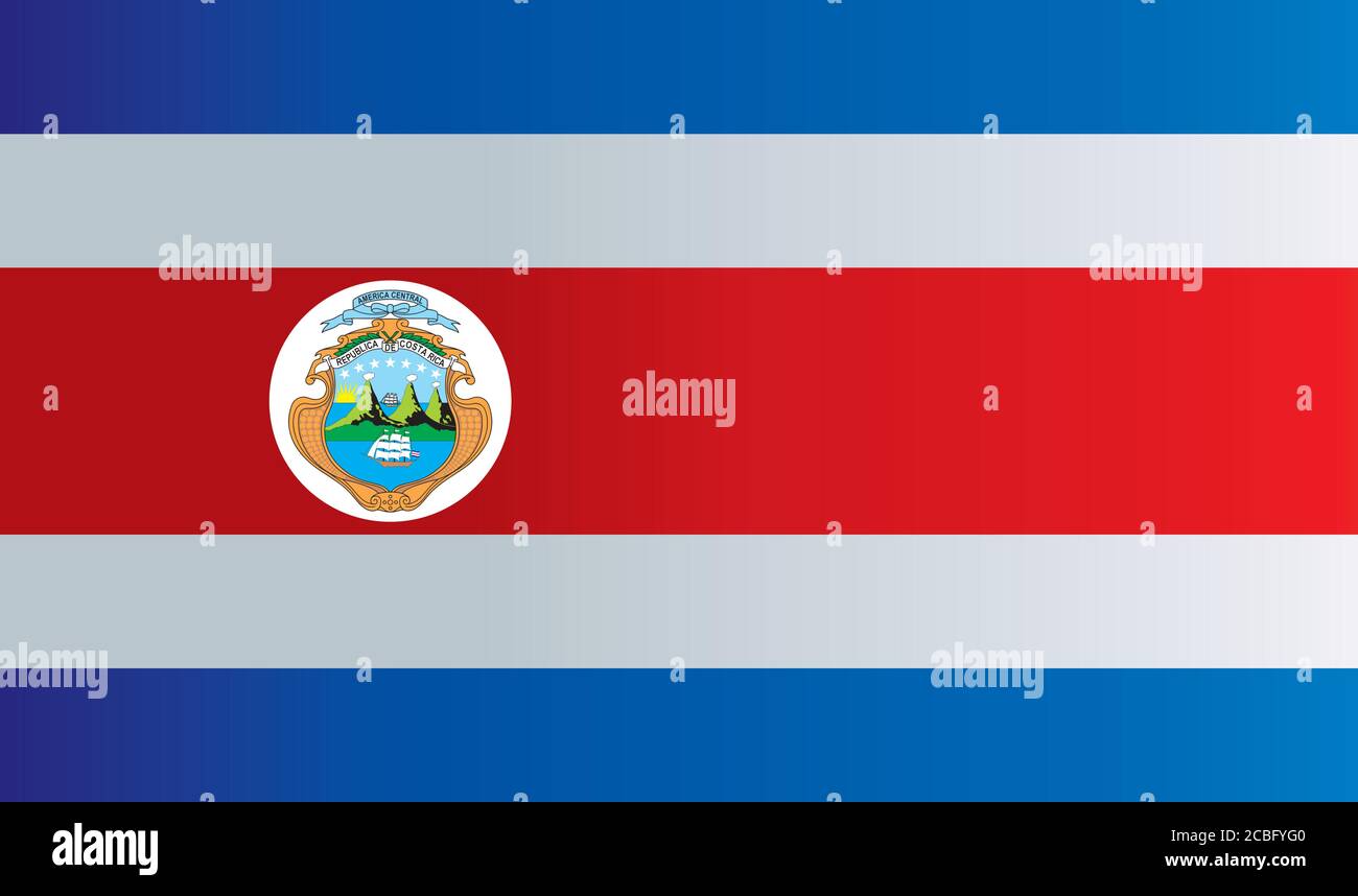 Flagge von Costa Rica, Republik Costa Rica. Vorlage für Award Design, ein offizielles Dokument mit der Flagge von Costa Rica. Stock Vektor