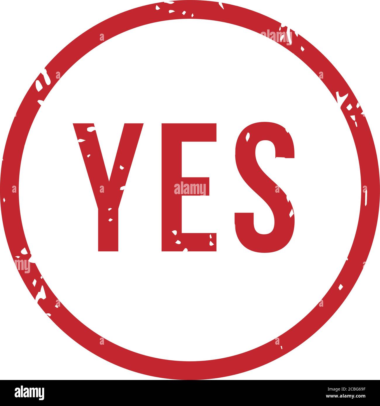 Ja, Gummistempel. Isolierte Vektorzulassung und -Annahme Stock Vektor