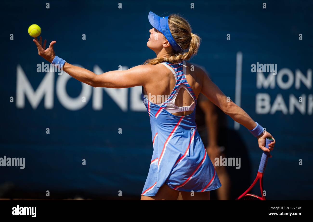 Eugenie Bouchard aus Kanada im Einsatz in der zweiten Runde Bei den Prague Open WTA International Tennisturnier 2020 Stockfoto