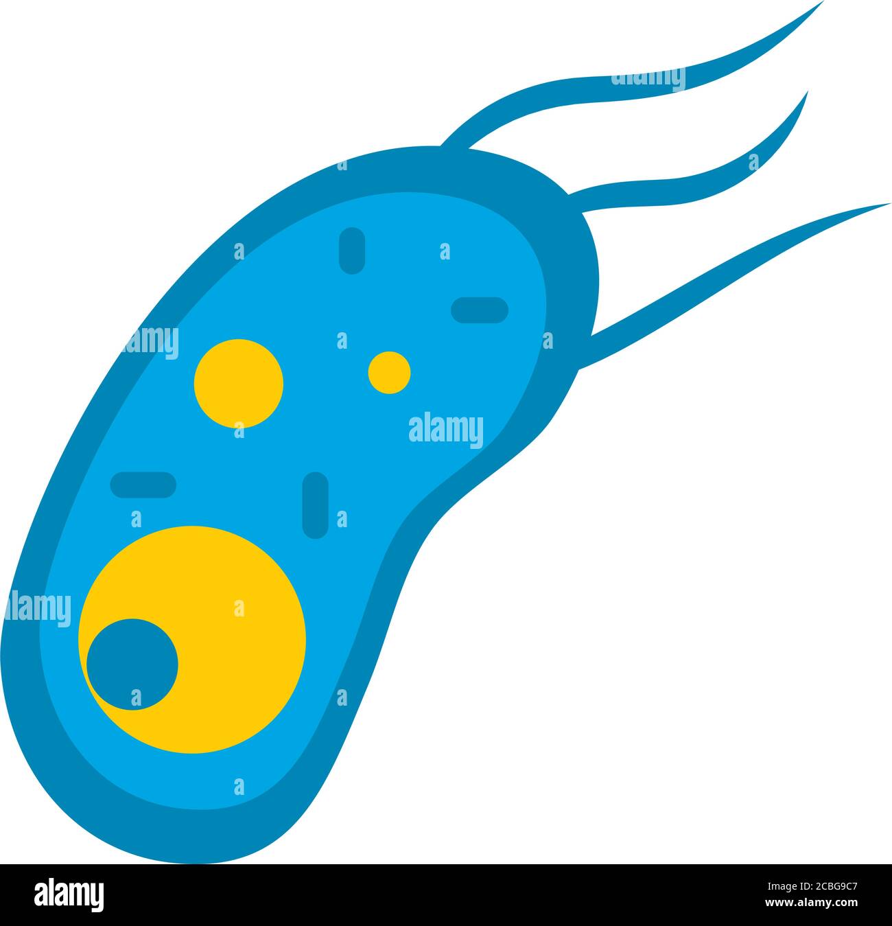 Bakterien der Cholera Symbol auf weißem Hintergrund, flache Stil, Vektor-Illustration Stock Vektor