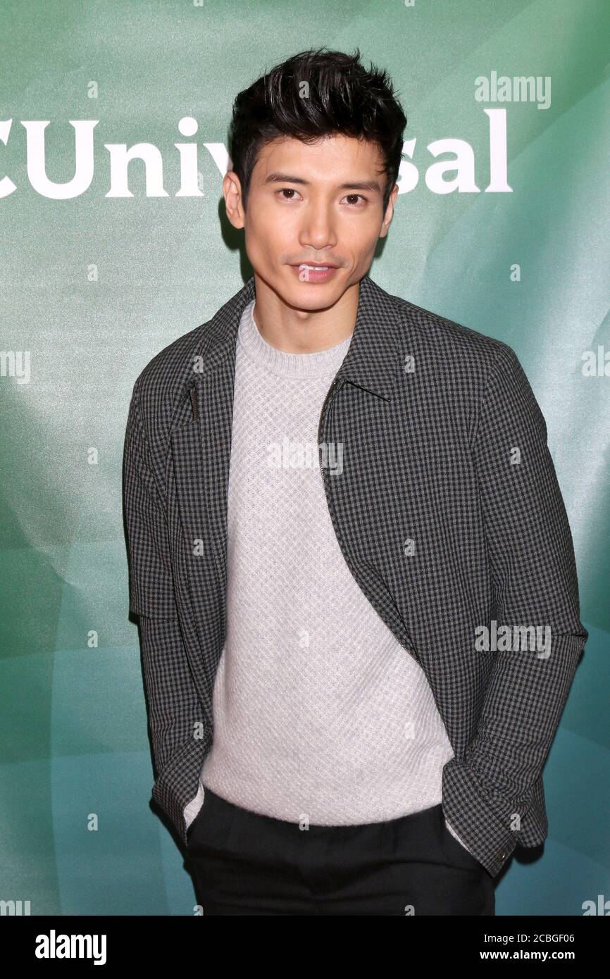 LOS ANGELES - JAN 11: Manny Jacinto bei der NBCUniversal Winter Press Tour im Langham Huntington Hotel am 11. Januar 2020 in Pasadena, CA Stockfoto