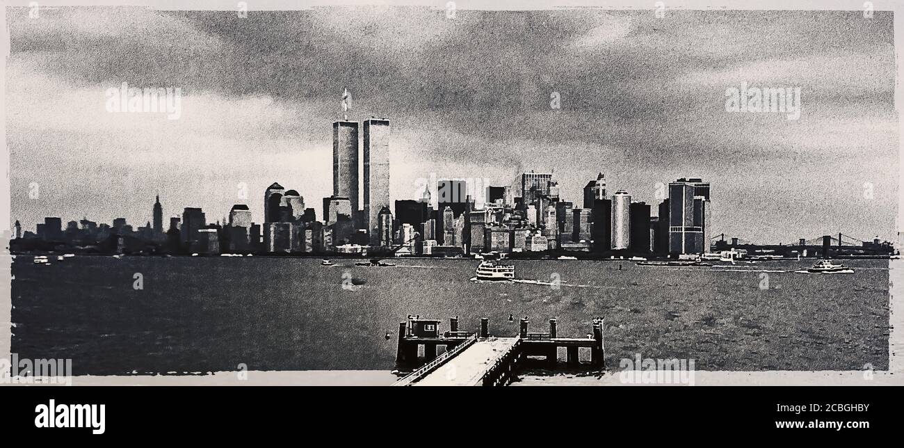 New York City Twin Towers Stockfoto