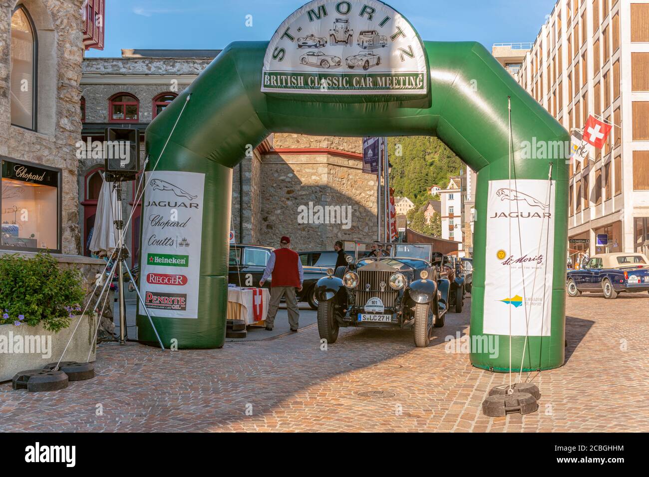 Rolls Royce Oldtimer zu Beginn der jährlichen British Classic Car Meeting 2014 St. Moritz, Schweiz Stockfoto