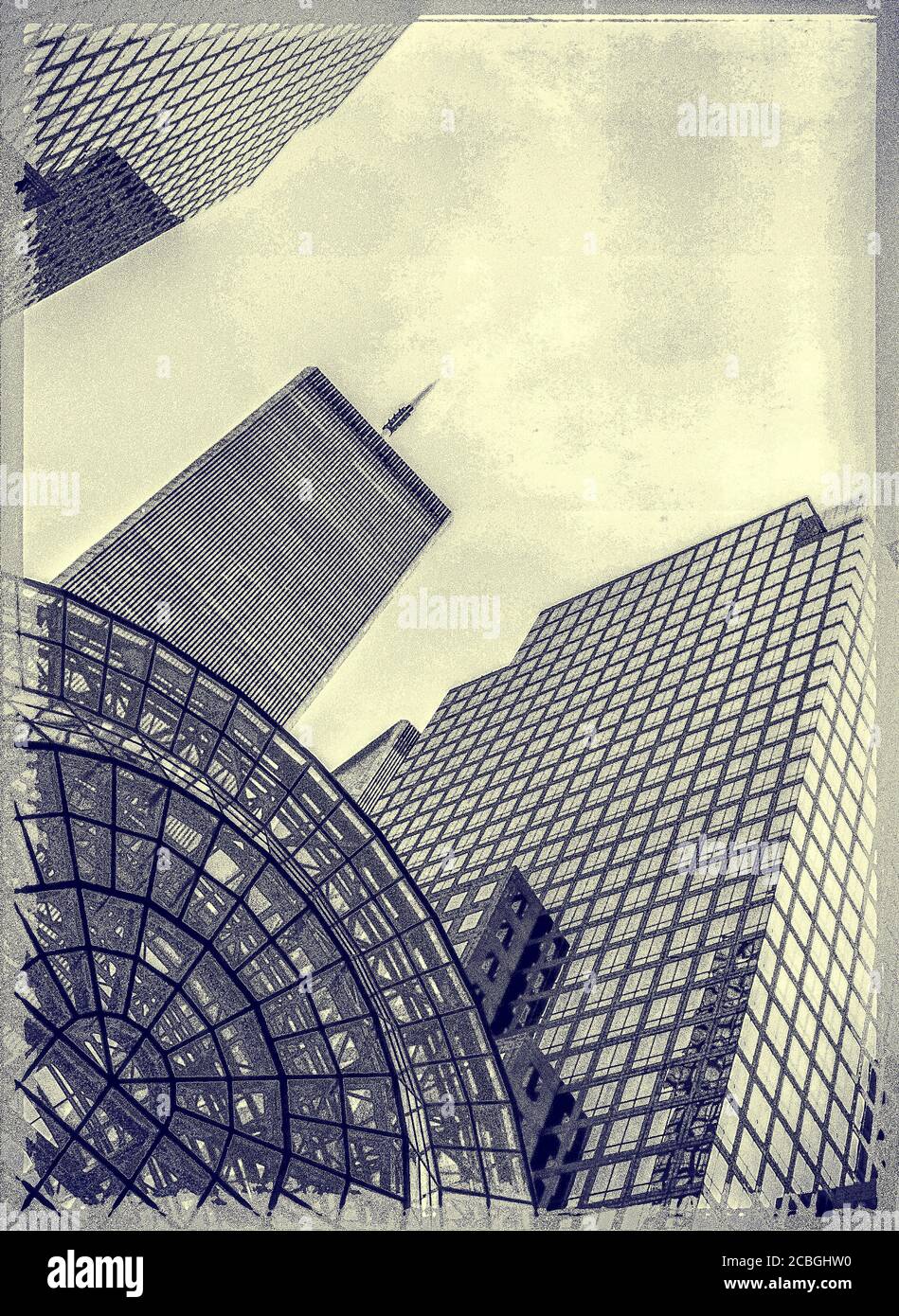 New York City Twin Towers - Finanzviertel Stockfoto