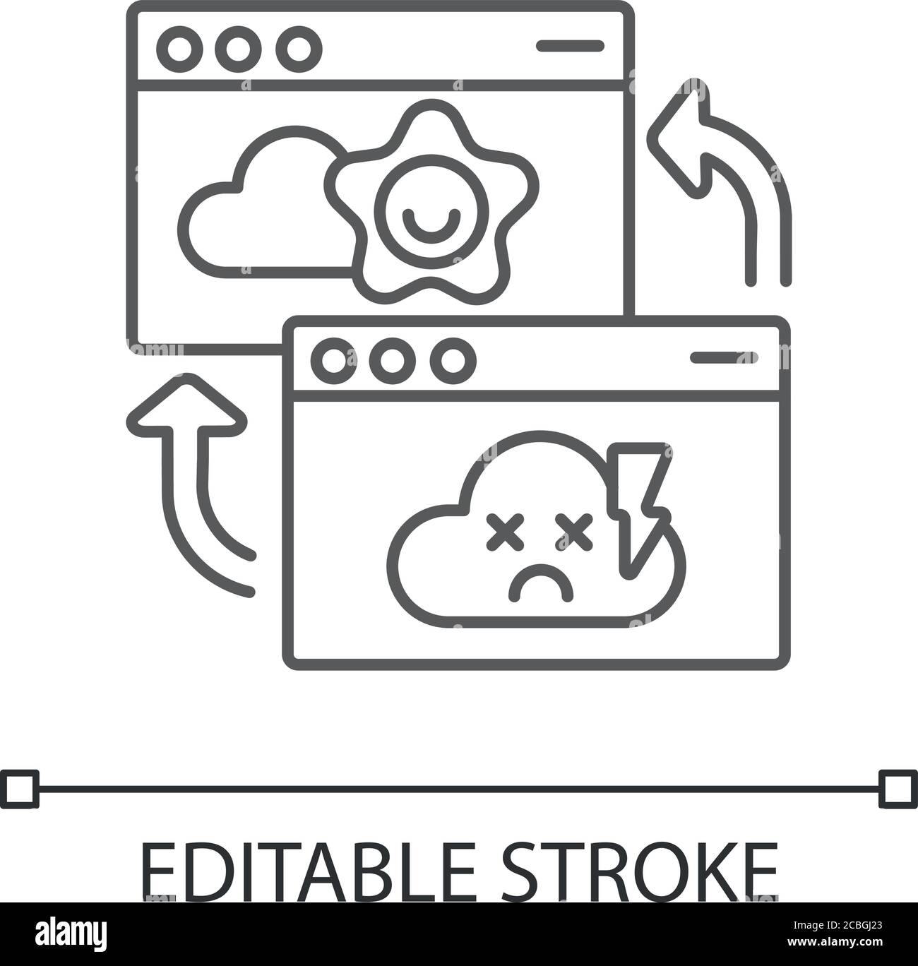 Permanentes lineares Umleitungssymbol Stock Vektor