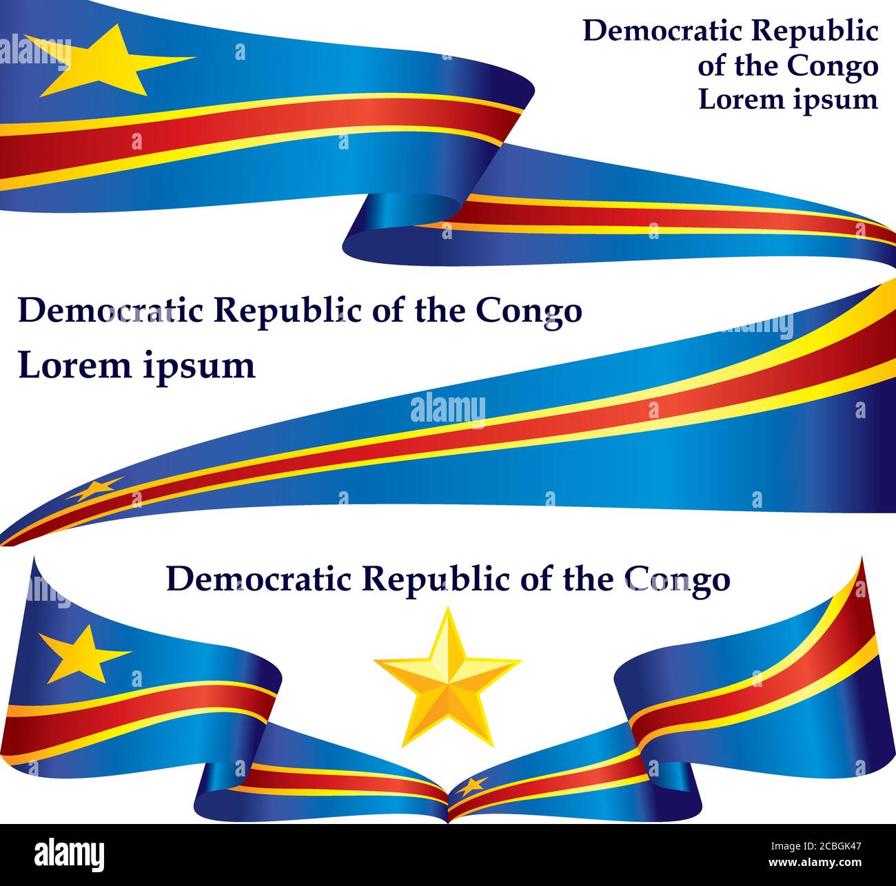 Flagge der Demokratischen Republik Kongo. Vorlage für Award Design, ein offizielles Dokument mit der Flagge der Demokratischen Republik Kongo. Stock Vektor