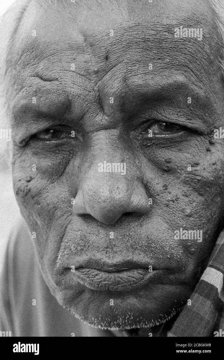 Schließen Porträt der Dorfarbeit in Bangladesch. Stockfoto
