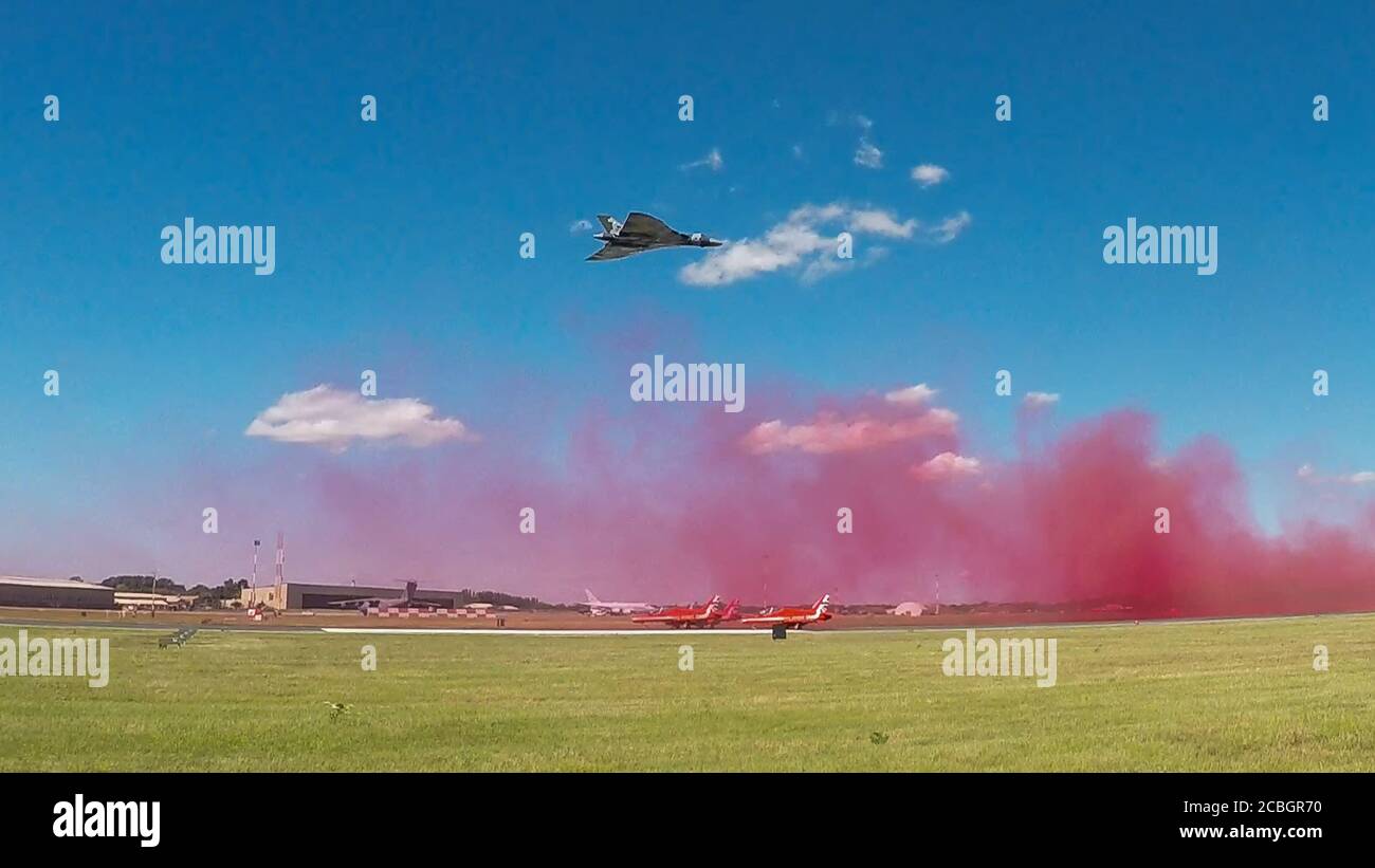 Der letzte flugfähige Avro Vulcan-Bomber, Teil der strategischen Atomstreitkräfte der Royal Air Force Stockfoto