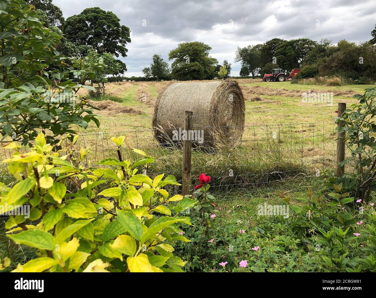 Hay im Glebe-Feld in Welby Stockfoto
